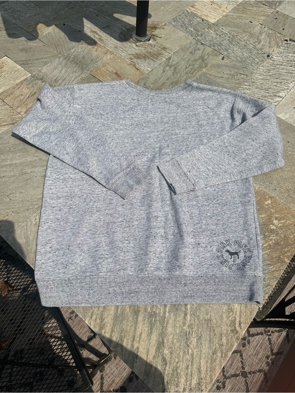 PINK Victoria's Secret Heather Gray Logo Crewneck Sweatshirt size S - Picture 3 of 3